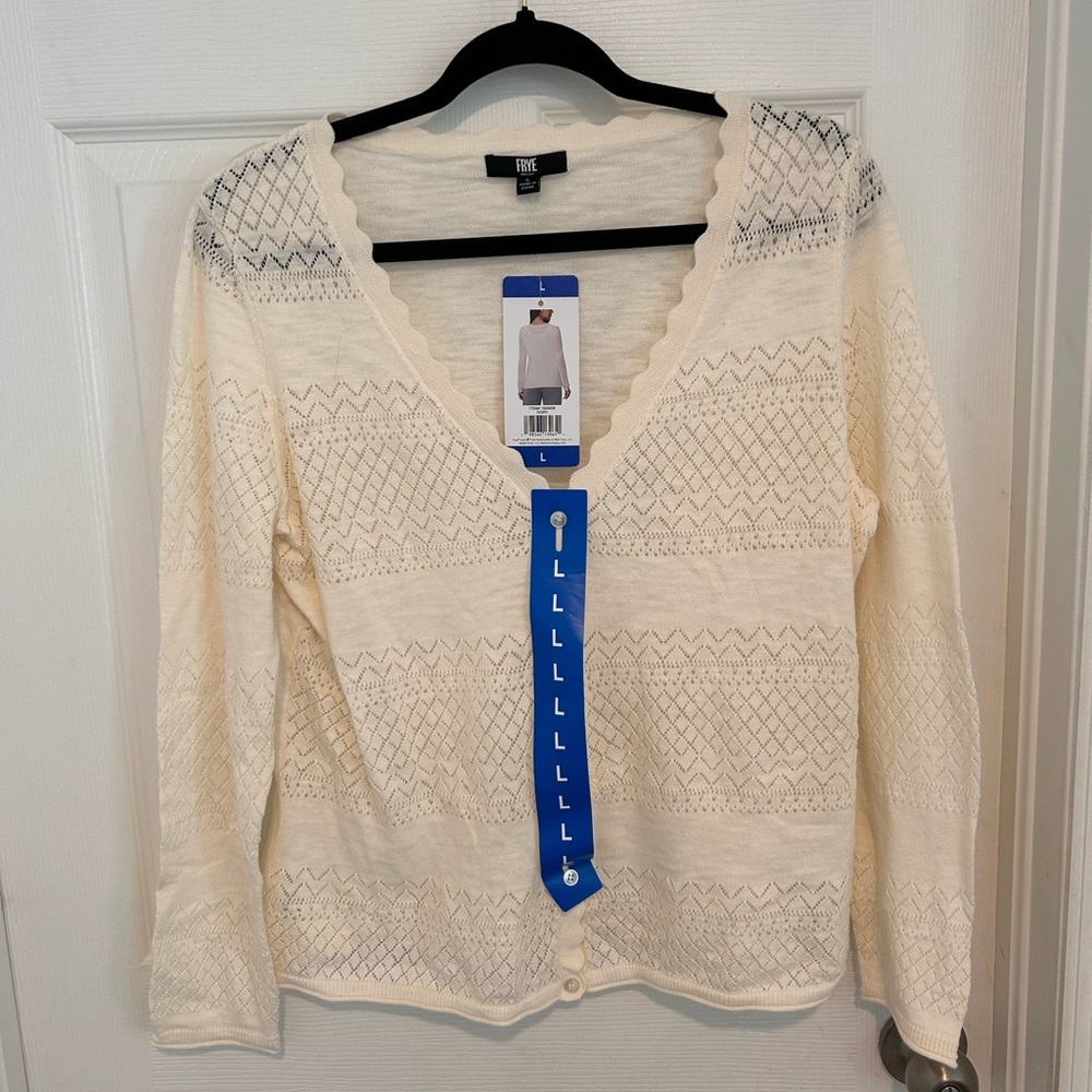 NWT Frye Women’s Ivory Cardigan 

Size L